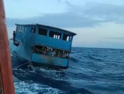 Kapal Tujuan Morowali-Kendari Terombang-ambing di Tengah Laut Setelah Mesinnya Mati.