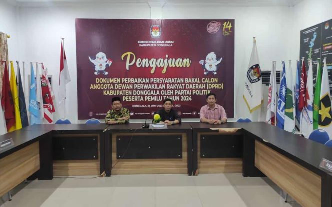 
					Pengajuan Dokumen Perbaikan Bacaleg, KPU Donggala Himbau Parpol Cermat dan Teliti.