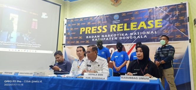
					Konfrensi Pers BNNK Donggala yang di pimpin Kepala BNNK, Abire. Senin (17/7/23). Photo : netiz.id