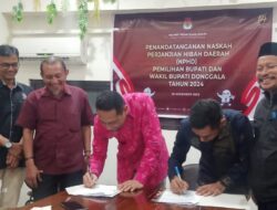 Pemkab Donggala Teken NPHD Bersama KPU dan Bawaslu Untuk Pilkada 2024