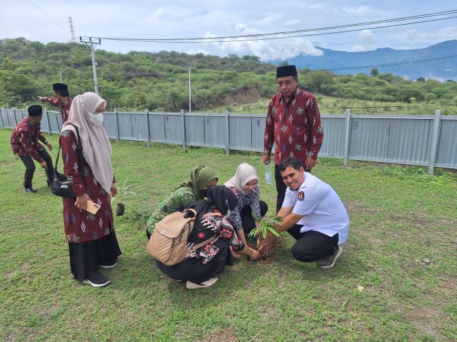 
					Aksi penanaman pohon oleh anggota KPPS Kota Palu pasca dilantik pada Kamis (25/01/24). Photo: ist