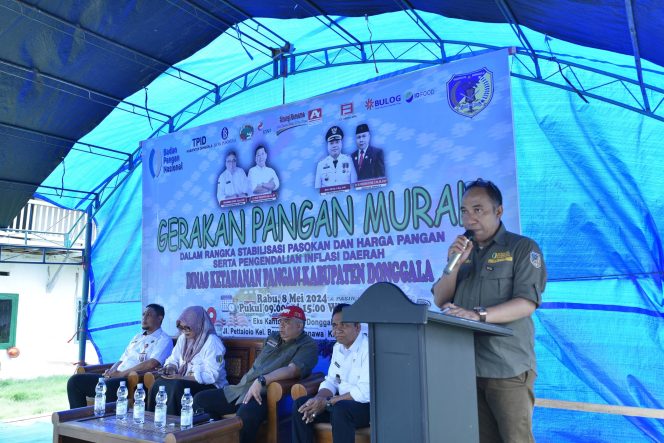 
					Saat Ketua Panitia Gerakan Pangan Murah, Denny Hidayat Gobel menyampaikan laporan kegiatan. Photo: netiz.id (akib)