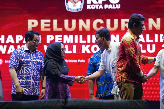 
					Suasana saat Sekretaris Daerah Kota Palu, Irmayanti Pettalolo. menghadiri peluncuran tahapan penting dalam Pemilihan Wali Kota dan Wakil Wali Kota Palu pada rabu malam (22/05/24). Photo: TIM