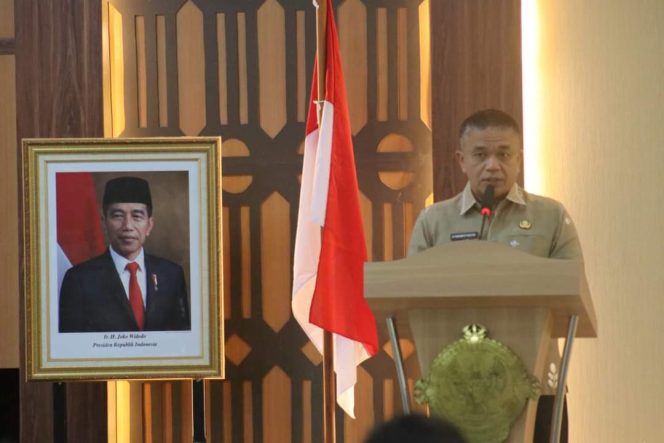 
					Suasana saat Wali Kota Palu, Hadianto Rasyid memberikan sambutan di Gedung Auditorium lantai III, ruang Lobo Kantor BPK Perwakilan Provinsi Sulteng. Photo: ist