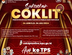Coklit Pilkada Palu 2024 Capai 86 Persen