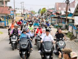 Diiringi Ratusan Ojek, Anwar Hafid dan dr. Reny Gaungkan Visi-Misi di Batui