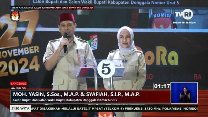 
					pasangan calon Bupati dan Wakil Bupati Donggala nomor urut 5, Moh Yasin dan Syafiah Basir. FOTO: ist