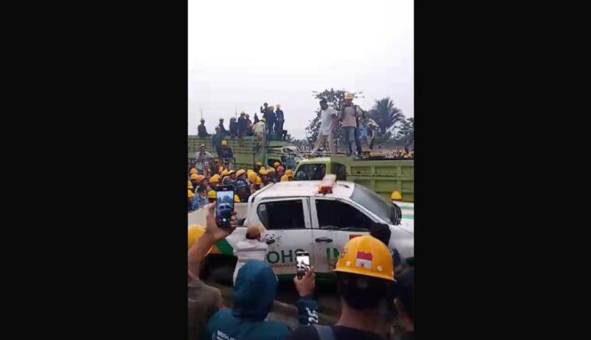 
					Video Demontrasi di Kawasan PT. IMIP. FOTO: Tangkap layar
