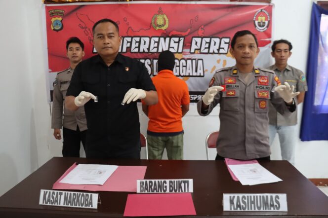 
					Saat Satresnarkoba Polres Donggala gelar konfrensi Pers. FOTO: Humas Polres Donggala