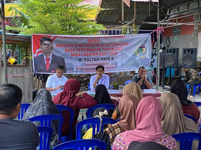 
					Anggota DPRD Kota Palu, M. Sultan Amin B, menggelar reses Caturwulan I Masa Persidangan Tahun 2025 pada Selasa (15/04/25), yang berlangsung di Lorong TPA, Kelurahan Baru, Kecamatan Palu Barat. FOTO: netiz.id