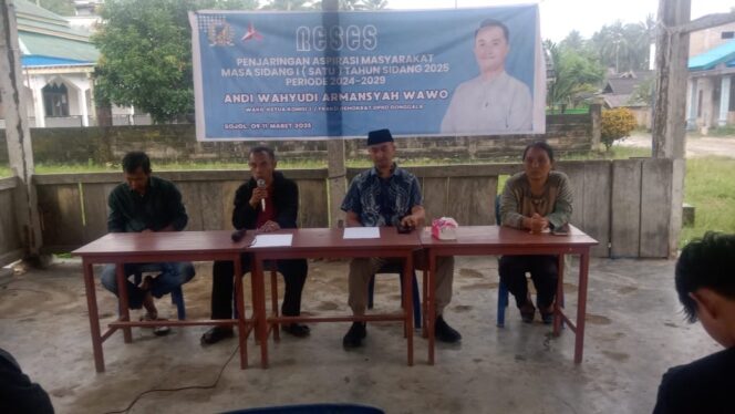 
					Anggota DPRD Donggala, Andi Wahyudi Armansyah Wawo, menggelar reses di Desa Samalili, Kecamatan Sojol, pada Selasa (11/03/25). FOTO: istimewa