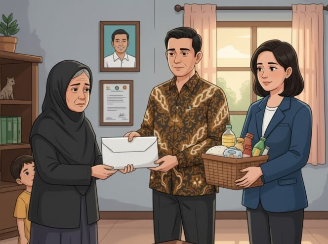 
					Pihak perusahaan menyerahkan santunan dan bantuan sembako kepada keluarga almarhumah Hijrah di Desa Maponu, Kabupaten Pasangkayu, Sulawesi Barat, sebagai bentuk kepedulian dan dukungan di tengah duka yang mendalam. FOTO: ilustrasi 