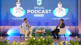 Gubernur Sulawesi Tengah Anwar Hafid berbincang dalam Live Podcast Akhir Tahun bertajuk “Satu Tahun 9 Program BERANI, dari Janji Menjadi Bukti”, yang digelar di Palu, Senin (29/12/25). FOTO: istimewa