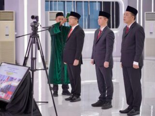 Menteri Agraria dan Tata Ruang/Kepala BPN melantik dan mengambil sumpah/janji jabatan tiga Pejabat Pimpinan Tinggi Pratama di Aula Prona Kementerian ATR/BPN, Jakarta, Kamis (22/01/26). FOTO: istimewa
