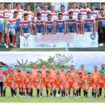 Pemain DLU FC (atas) dan ASN Kota Palu (bawah). FOTO: ist