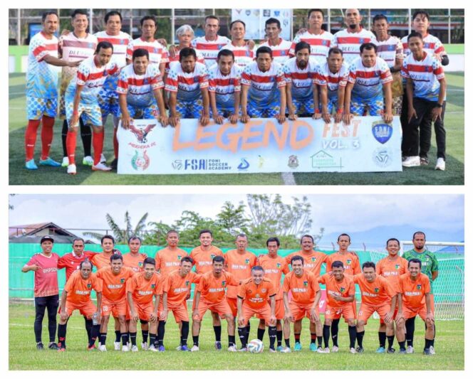 
					Pemain DLU FC (atas) dan ASN Kota Palu (bawah). FOTO: ist