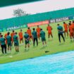 Skuad Persipal Palu menggelar sesi latihan di Stadion Gawalise, Palu. Foto: (IG) Persipal Palu.