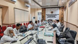 Suasana rapat koordinasi penanganan indikasi tumpang tindih sertipikat antara Kantor Pertanahan Kabupaten Donggala dan Kantor Pertanahan Kota Palu yang digelar di ruang rapat Kantor Wilayah BPN Provinsi Sulawesi Tengah, Kamis (15/01/26). FOTO: istimewa