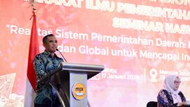 Gubernur Sulawesi Tengah Anwar Hafid menyampaikan sambutan usai dilantik sebagai Ketua Umum Masyarakat Ilmu Pemerintahan Indonesia (MIPI) pada Musyawarah Nasional VIII MIPI di Hotel Mercure, Jakarta Selatan, Sabtu (17/01/26). FOTO: istimewa