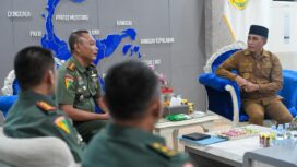 Gubernur Sulawesi Tengah, Anwar Hafid, menerima audiensi Komandan Polisi Militer Kodam XXIII/Palaka Wira (Danpomdam XXIII/PW), Kolonel Cpm Indra Jaya, bersama jajaran, di Ruang Kerja Gubernur Sulawesi Tengah, Palu, Selasa (20/01/26). FOTO: istimewa