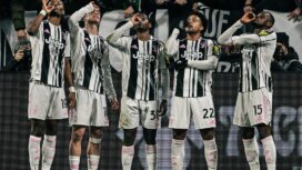Pemain Juventus melakukan selebrasi setelah mencetak gol ke gawang Napoli pada laga Serie A di Allianz Stadium, Turin. FOTO: (IG) @juventus