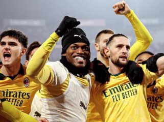 Para pemain AC Milan merayakan kemenangan usai menundukkan Bologna 3-0 pada laga pekan ke-23 Serie A 2025/2026 di Stadio Renato Dall’Ara, Rabu (04/02/26) dini hari WIB. FOTO: (IG) @acmilan