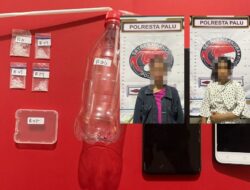 Dua Wanita Ditangkap di Palu, Polisi Temukan Sabu Seberat 1,108 Gram
